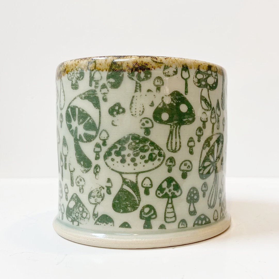 Green mushroom cup Megan Twing
