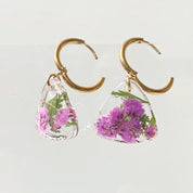 Pressed Flower Earrings/Real Flower Earrings/Resin Flower-UNI-T Janine Gerade