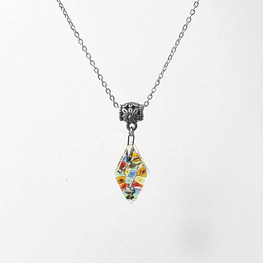 Recycled Fused Glass Earrings & Necklace Set Carolina Portillo