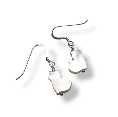 Kitty Mother of Pearl Earrings*