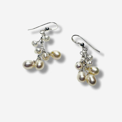 Chain Drop Earrings-Pearls*