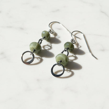 Chain Drop Earrings-Cat’s Eye Gemstone*
