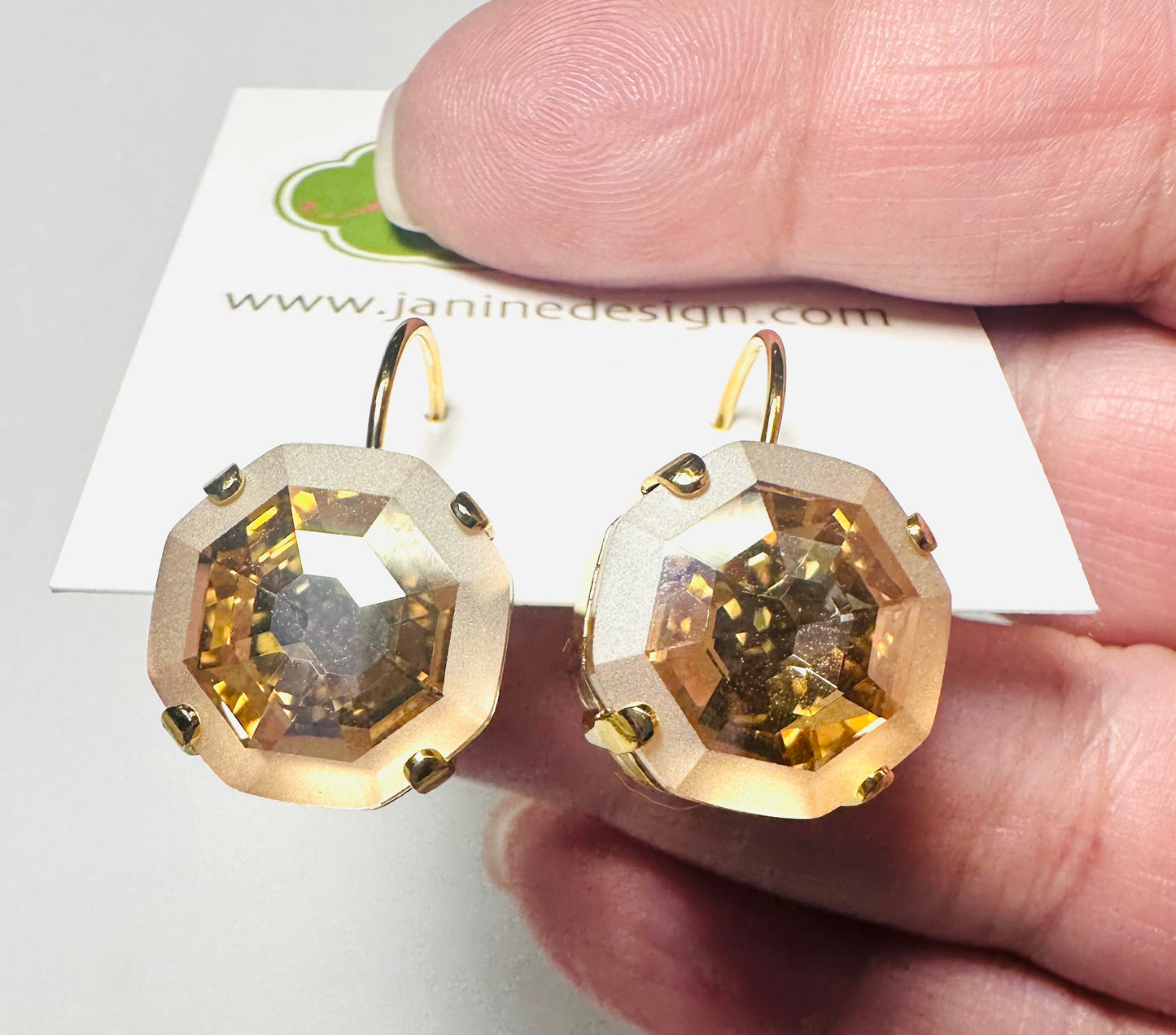 Champagne Crystal Dangle Earrings*