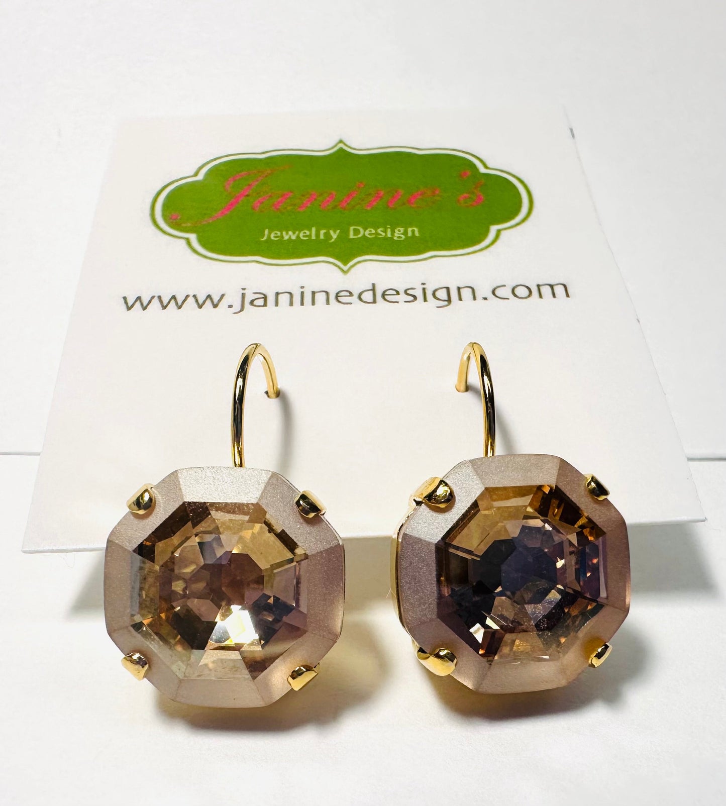 Champagne Crystal Dangle Earrings*