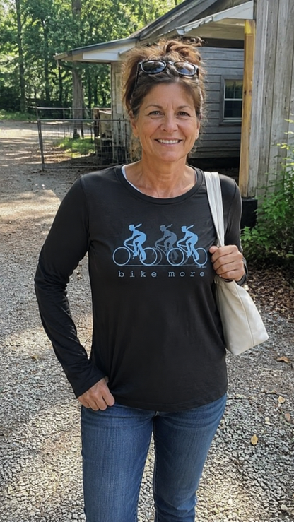 "Bike More" Bicycle Long Sleeve T-Shirt for Women