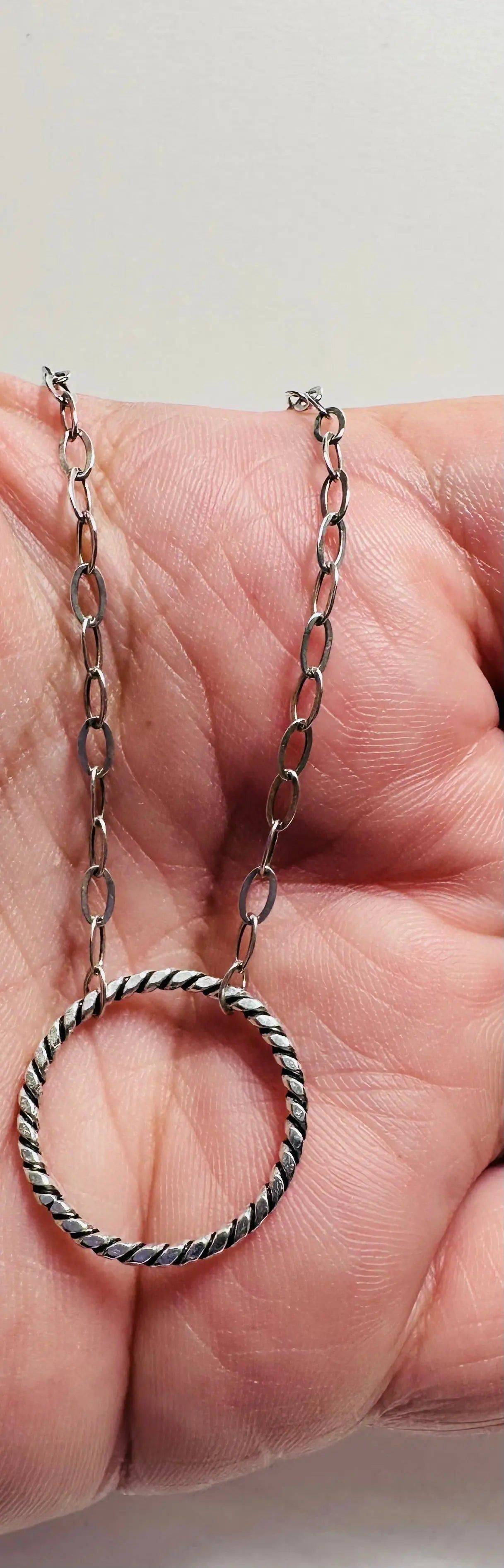 Circle Necklace/Family Necklace/Texture Ring Necklace* Janine Design