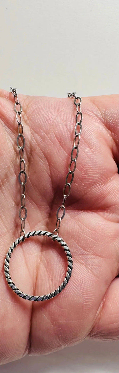 Circle Necklace/Family Necklace/Texture Ring Necklace* Janine Design