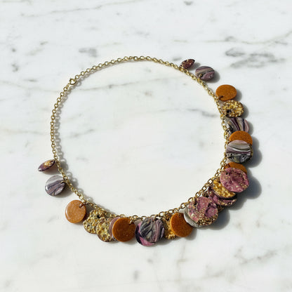 Clay Disk Necklace, Purple Disk Necklace* Janine Design