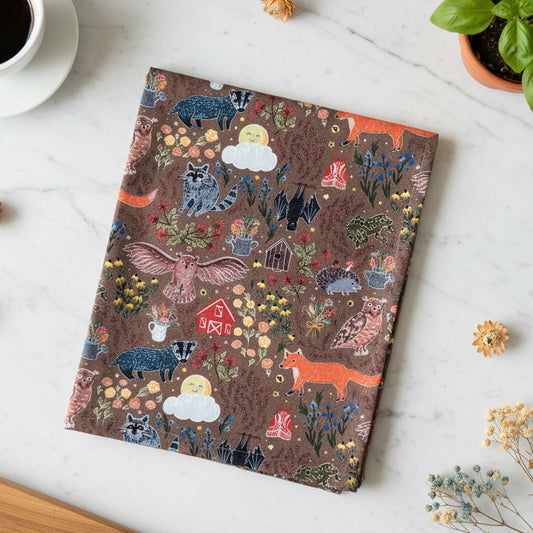 Decorative animal print gift box with roosters and hens