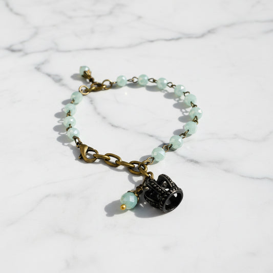 Crown Charm Beaded Bracelet