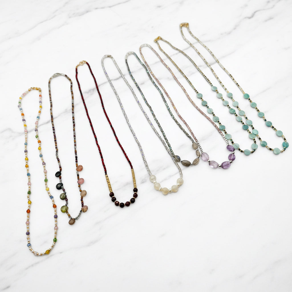 Crystal Beaded Layering Necklace