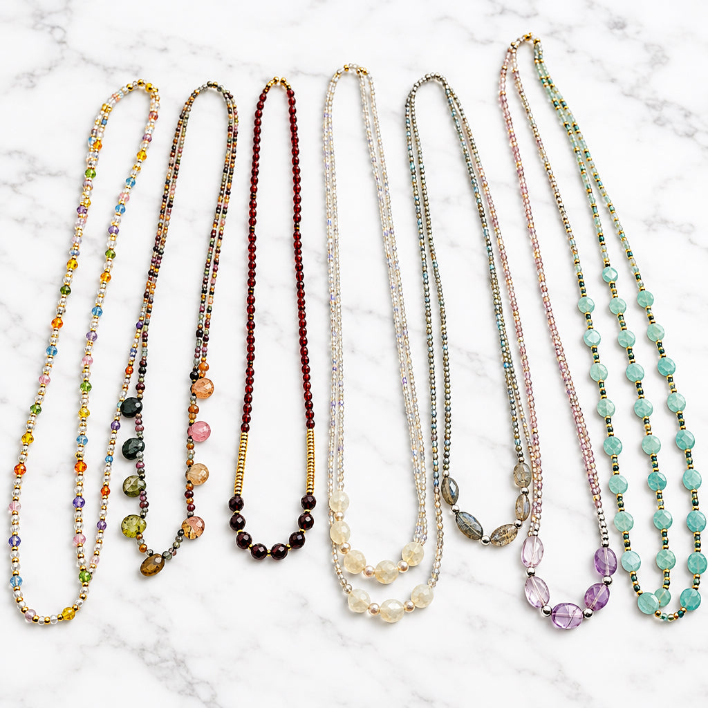 Crystal Beaded Layering Necklace