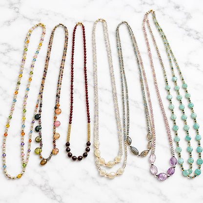 Crystal Beaded Layering Necklace