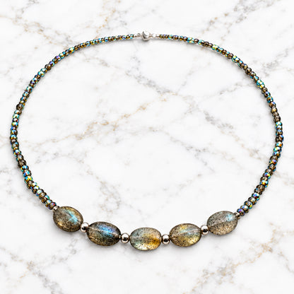 Crystal Beaded Layering Necklace