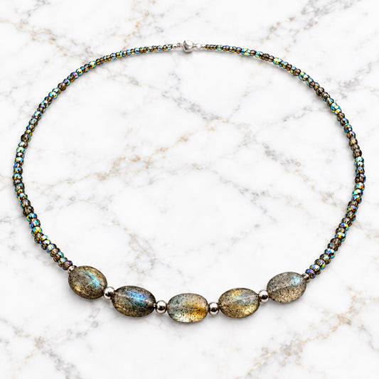 Crystal Beaded Layering Necklace