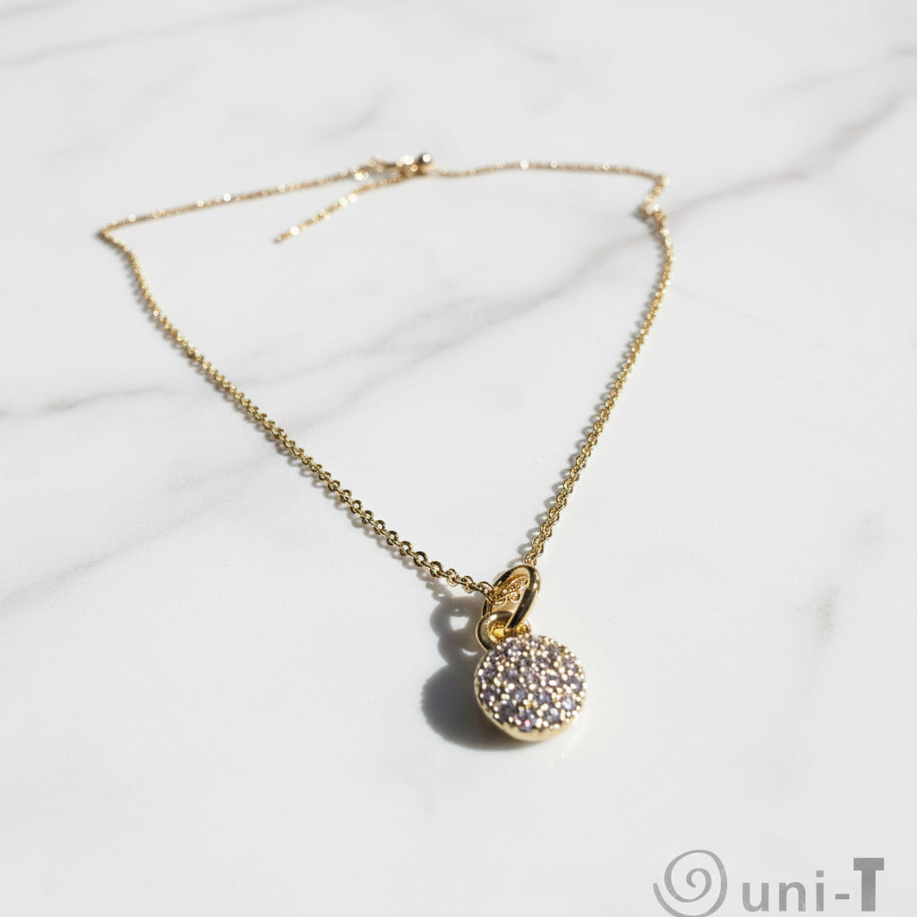 Cubic Zirconia Dot Necklace, Pave Necklace, Gold Necklace* Janine Design