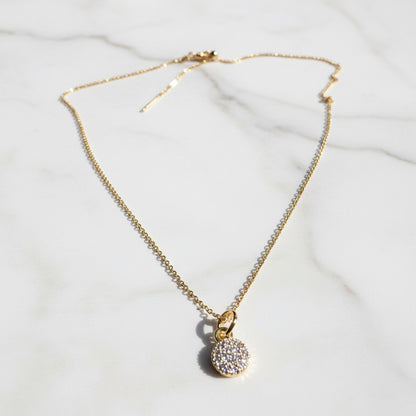 Cubic Zirconia Dot Necklace, Pave Necklace, Gold Necklace* Janine Design