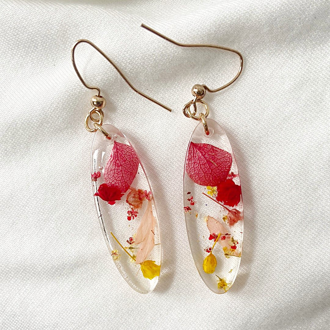 Pressed Flower Earrings/Real Flower Earrings/Resin Flower-UNI-T Janine Gerade