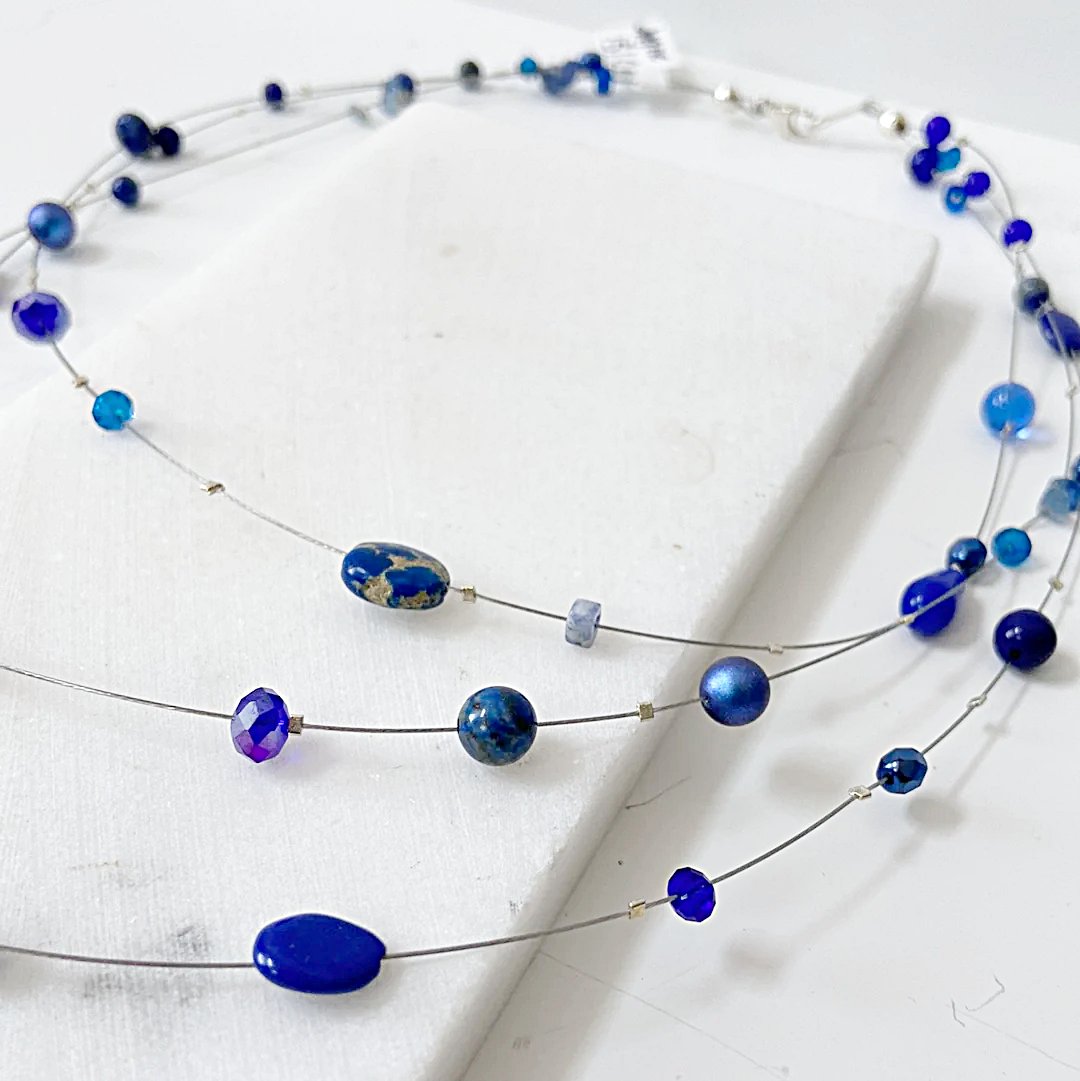 Real Gemstone Floating Galaxy Necklace-Uni-T Janine Gerade