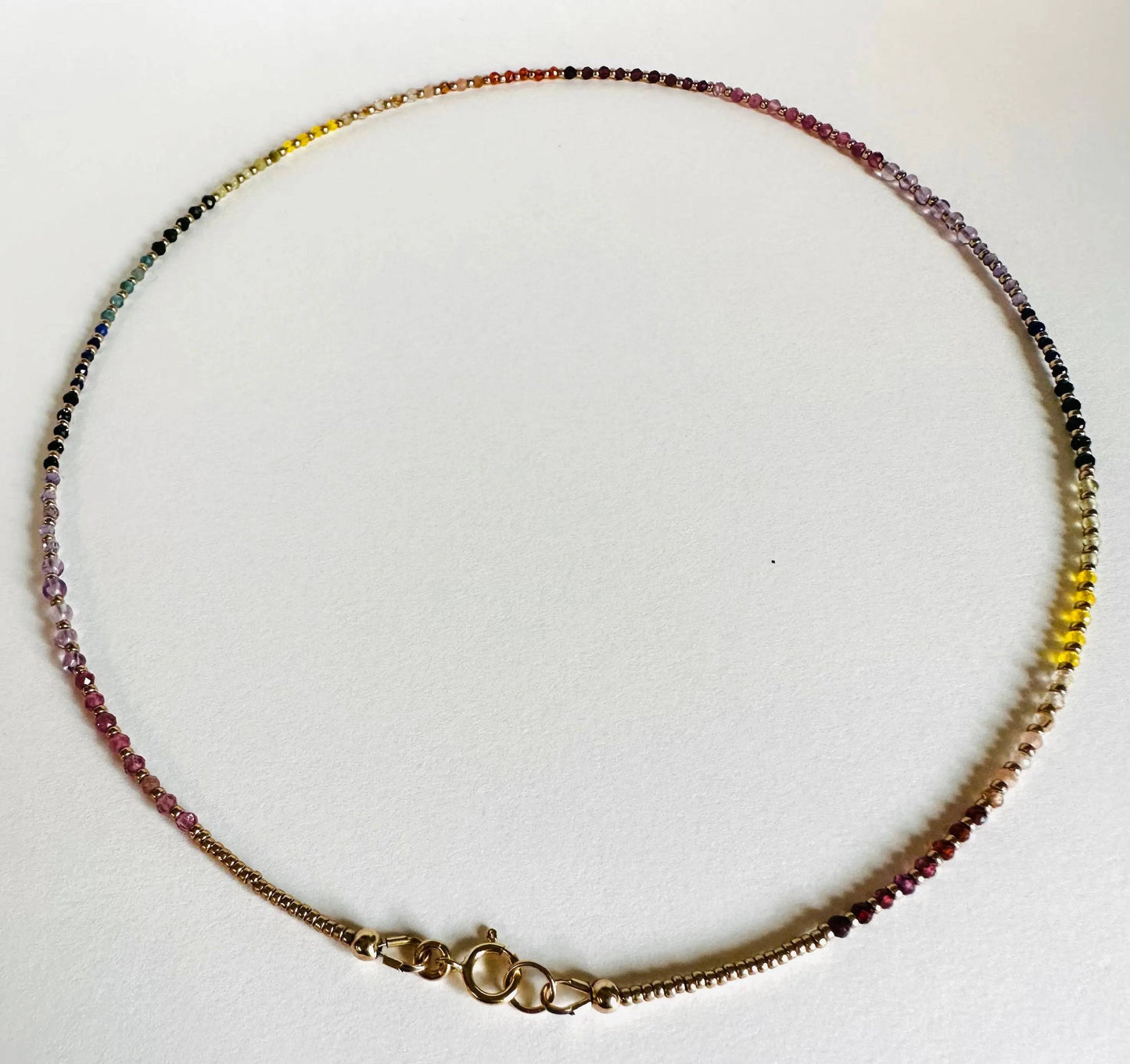 Dainty Gemstone Rainbow Necklace* Janine Gerade