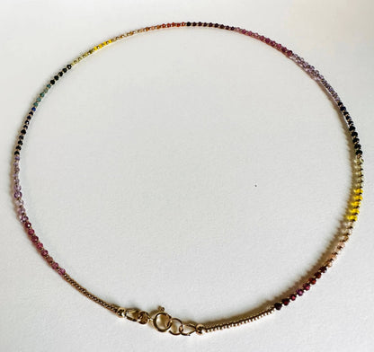 Dainty Gemstone Rainbow Necklace* Janine Gerade