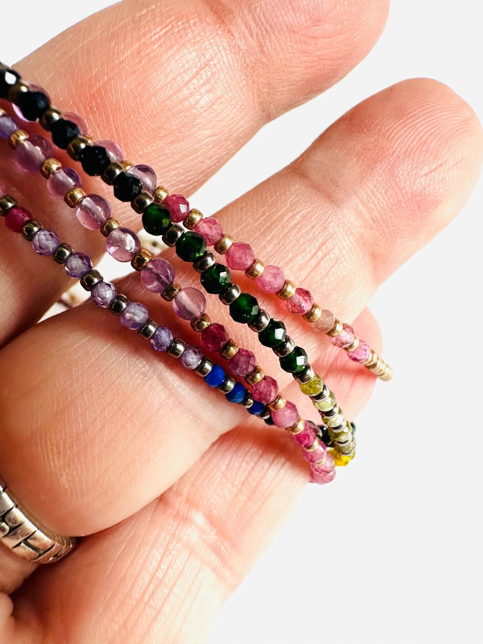 Dainty Gemstone Rainbow Necklace* Janine Gerade