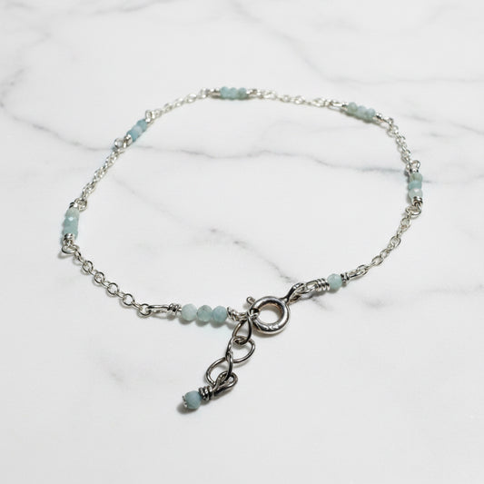 Dainty Larimar Gemstone Bracelet***