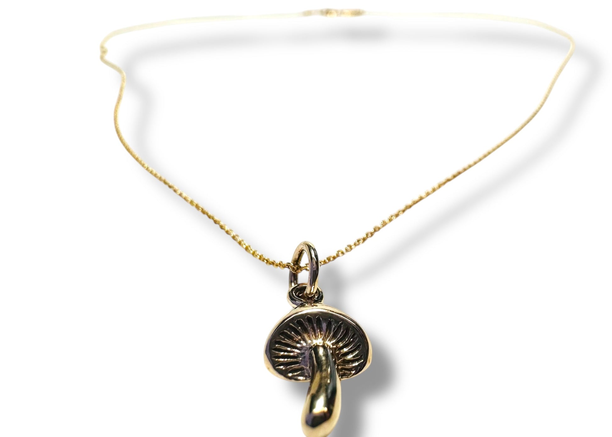 Dainty Golden Mushroom Necklace* with gold chain