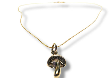 Dainty Golden Mushroom Necklace* with gold chain