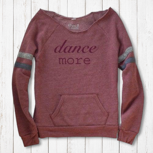 Dance More Off-Shoulder Slouchy Sweatshirt Uni-T