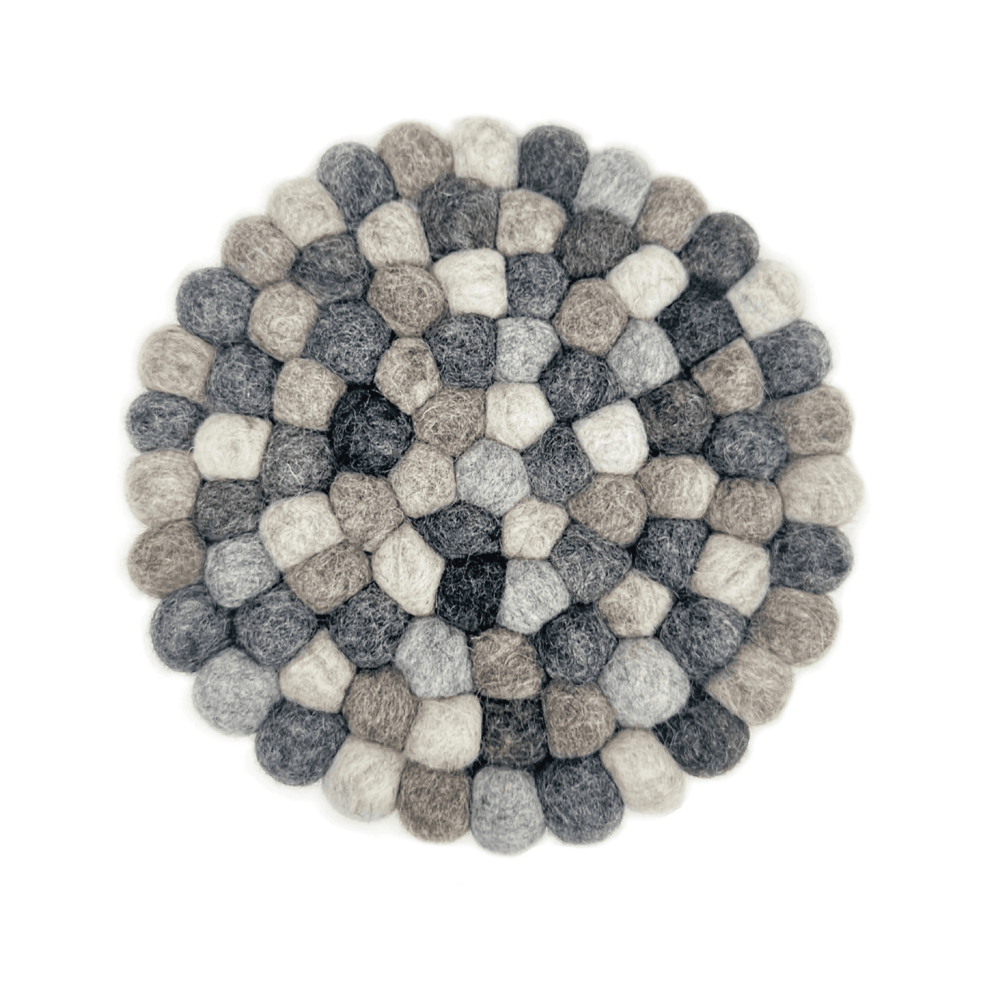 Dappled Gray Felt Ball Trivet Sheep Farm Felt