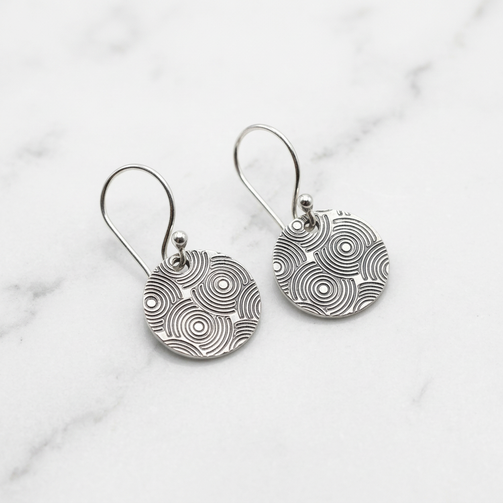Silver Disk Earrings