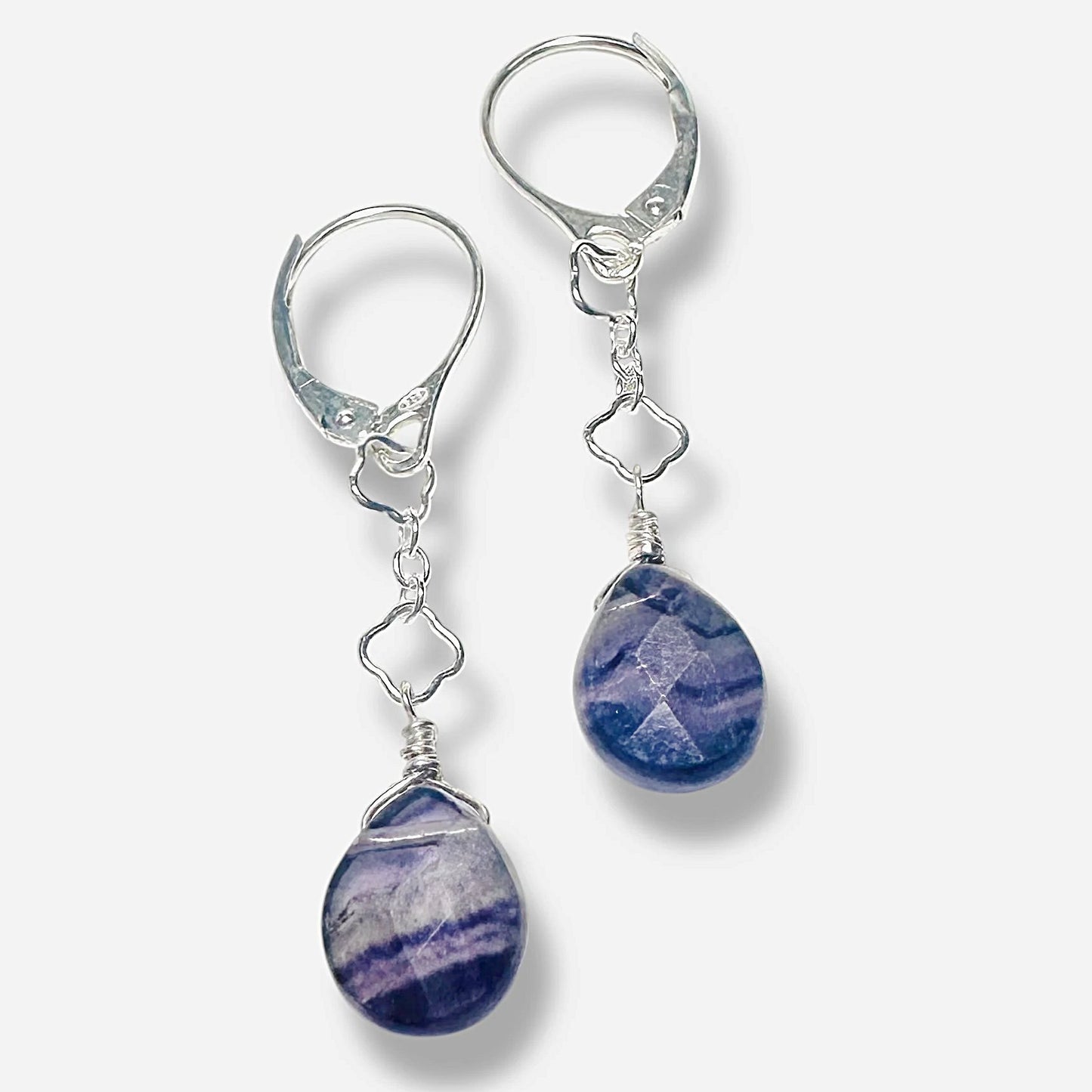 Drop Earrings-Fluorite Gemstone*