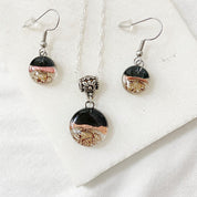 Recycled Fused Glass Earrings & Necklace Set Carolina Portillo