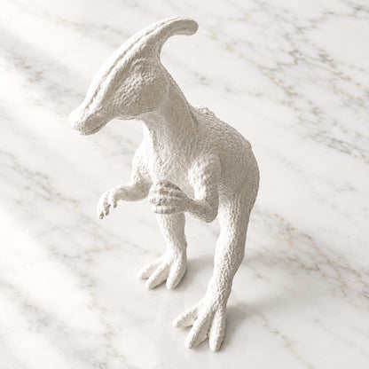 Up-cycled White Duckbill Dinosaur Planter