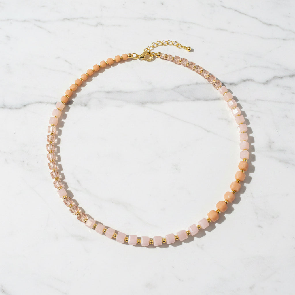Glass Beaded Necklace for Layering Style
