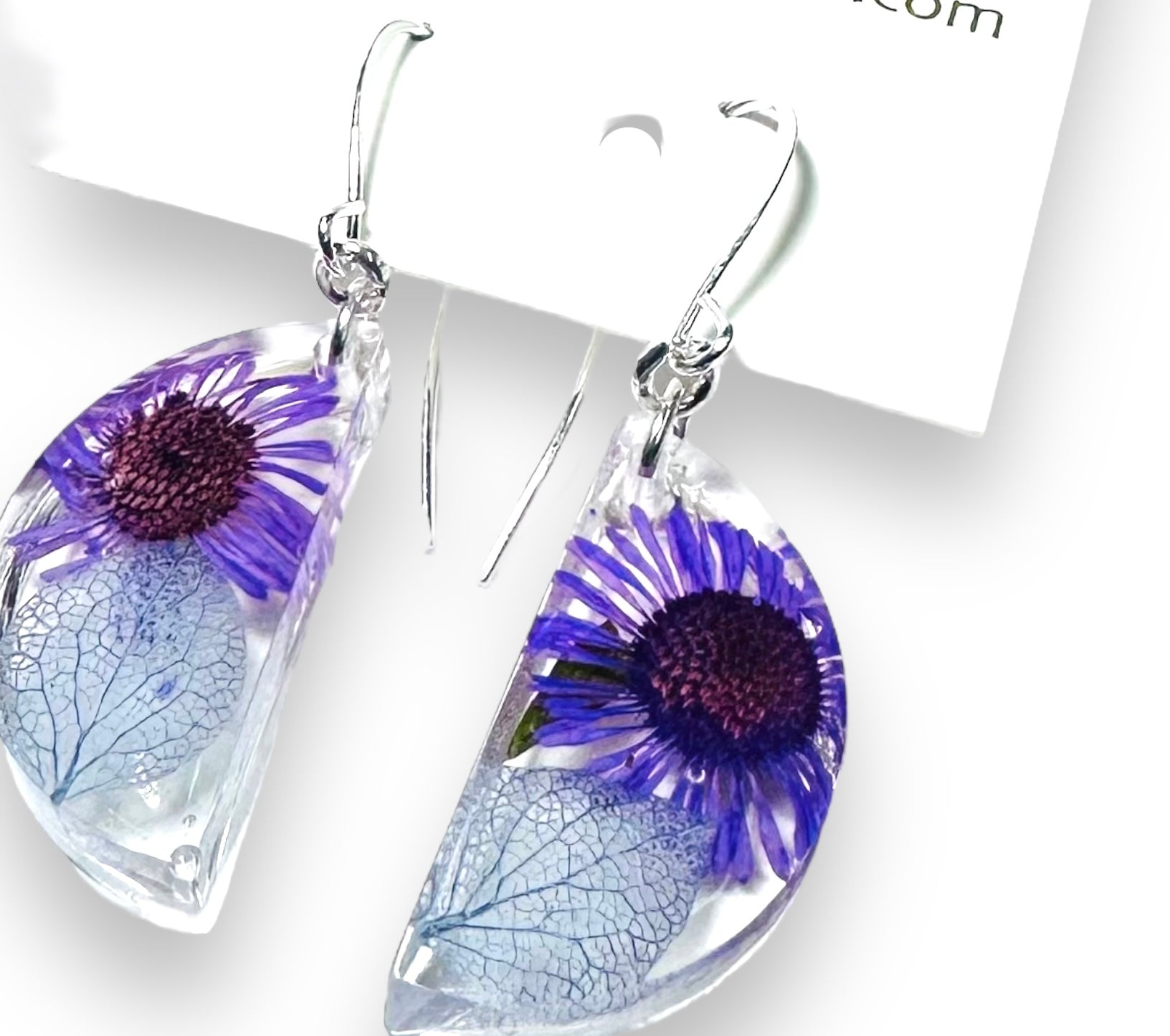 Pressed Flower Earrings/Real Flower Earrings/Resin Flower-Uni-T Janine Design