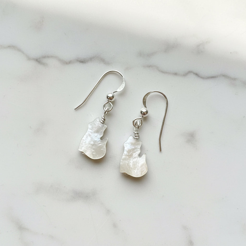 Kitty Mother of Pearl Earrings