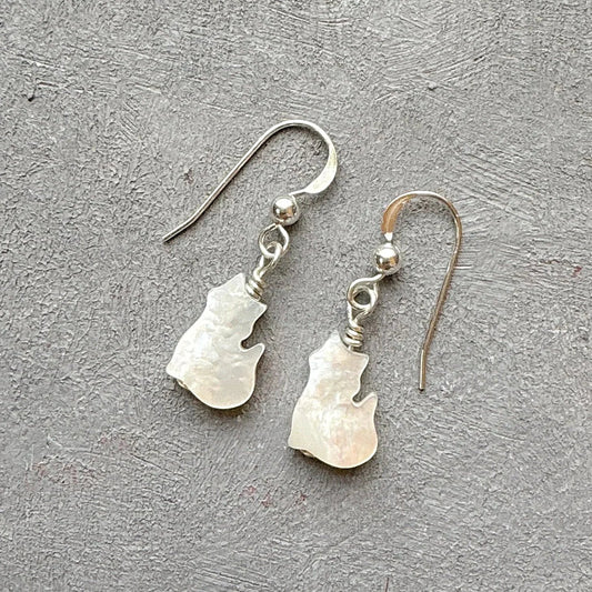 Kitty Mother of Pearl Earrings***
