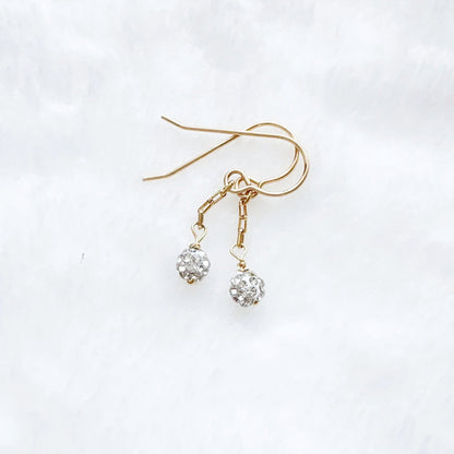 Elegant crystal dangle earrings with high-grade crystals and gold-filled chain