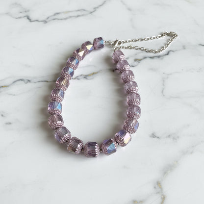 Cathedral Glass & Sterling Silver Chain Necklace