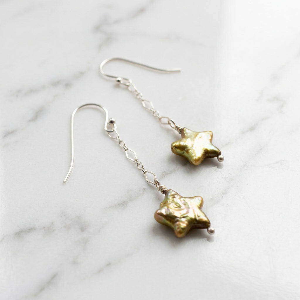 Pearl Star Earrings
