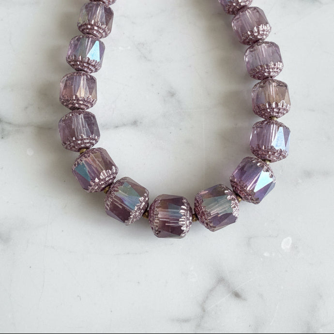 Cathedral Glass & Sterling Silver Chain Necklace