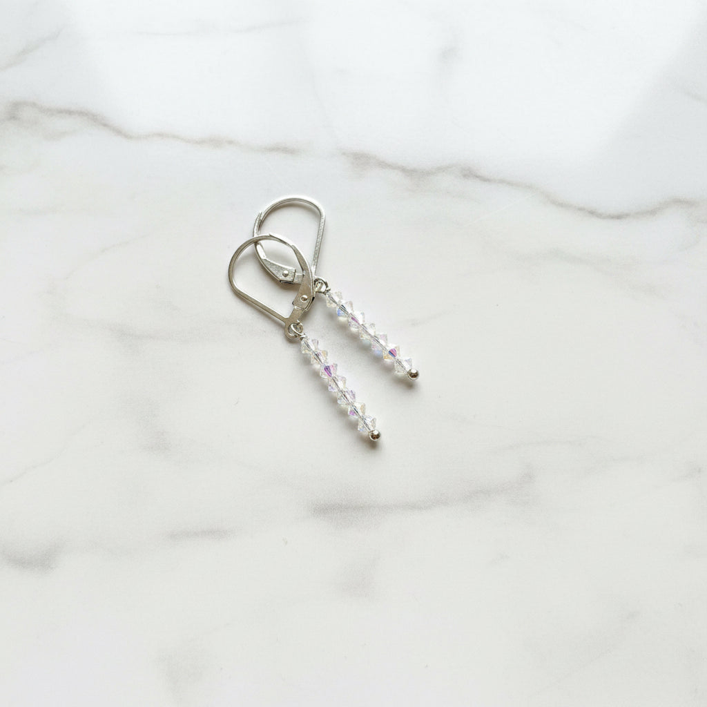UNI-T-Glitter Stixx Gemstone Earrings, Glitter Stix, Gemstone Sparkle Bar Earrings