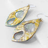 Polymer Clay Earrings , Gold Foil Earrings, statement Earrings, Green Earrings-Uni-T Janine Gerade