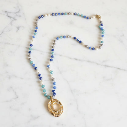 Cubic Zirconia, Glass & 14K Gold Fill Chain Necklace