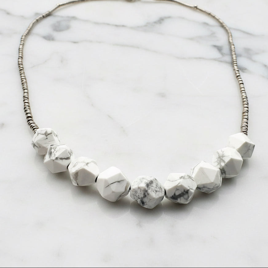 Faceted Howlite Necklace