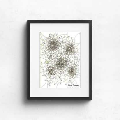 Five Towns, Imaginary Map Art Prints - Uni-T
