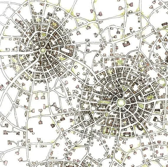 Five Towns, Imaginary Map Art Prints - Uni-T