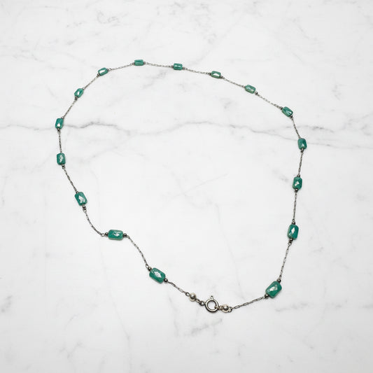 Flat Glass Beaded Chain
